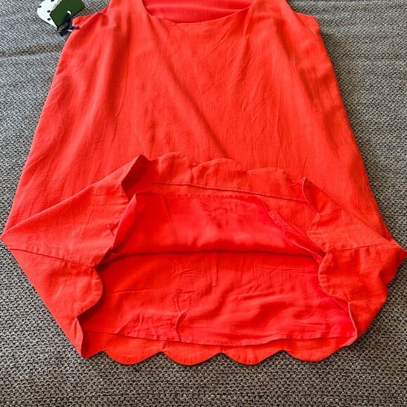 Kate Spade for Target Vibrant Red Scalloped Linen Dress Womens S Oversized NWT - Picture 4 of 13